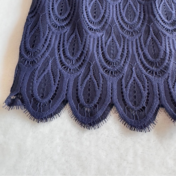 Lilly Pulitzer Hera Lace Dress True Navy Two Tone Feather Lace Size 0 - Picture 5 of 16